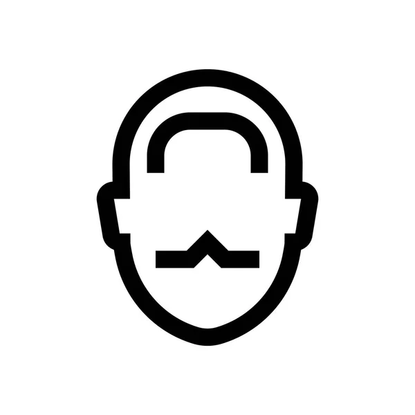 Férfi avatar mini line, a ikon — Stock Vector