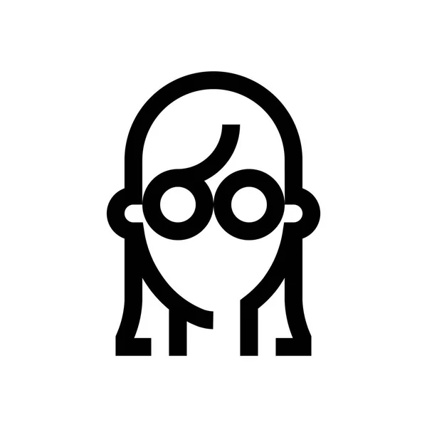 Weiblicher Avatar mini line, Symbol — Stockvektor