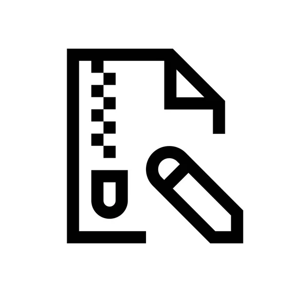Fichier compressé mini ligne, icône — Image vectorielle