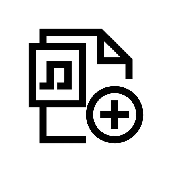Format de fichier musical mini ligne, icône — Image vectorielle