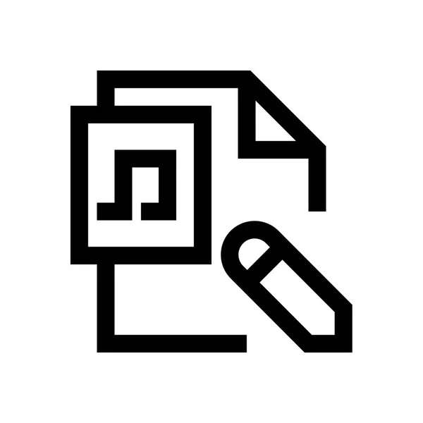 Formato de archivo de música mini línea, icono — Vector de stock