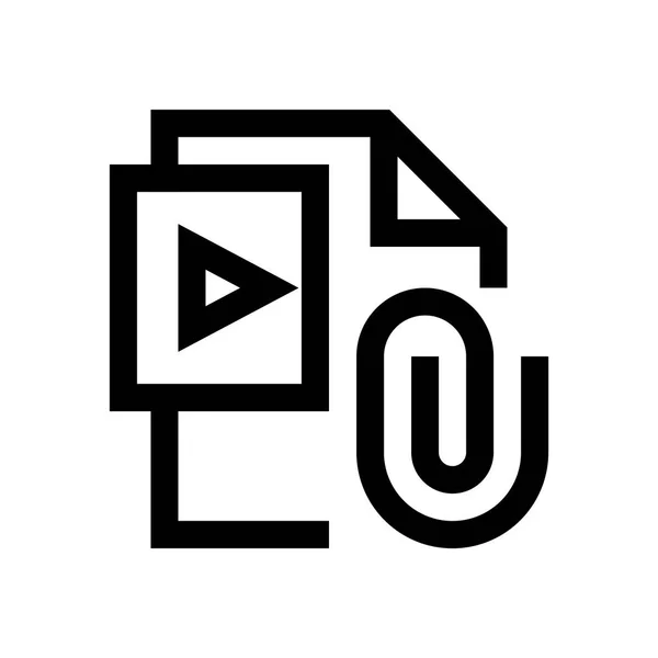 Formato file video mini linea, icona — Vettoriale Stock