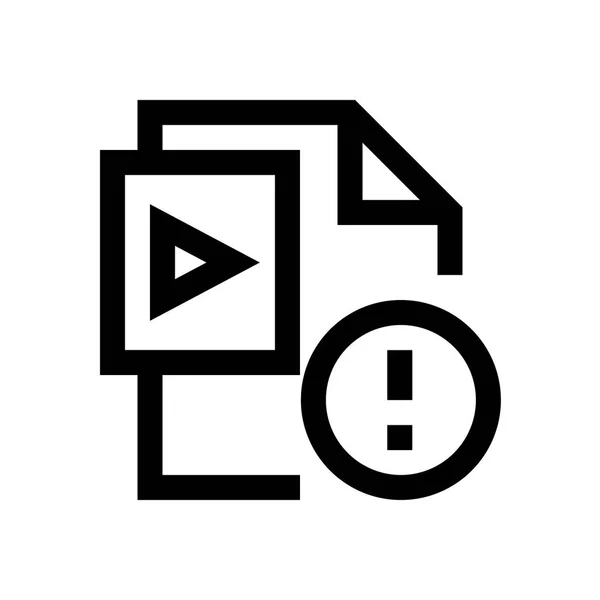 Formato de arquivo de vídeo mini-linha, ícone — Vetor de Stock
