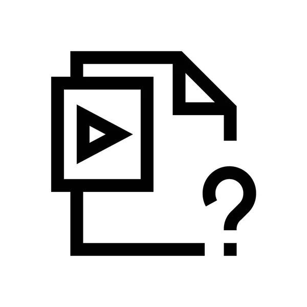 Formato de arquivo de vídeo mini-linha, ícone — Vetor de Stock