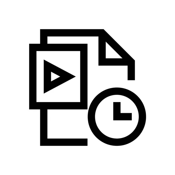 Plik wideo formatu mini line, ikona — Wektor stockowy
