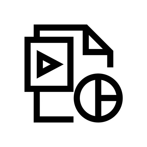 Format de fichier vidéo mini ligne, icône — Image vectorielle