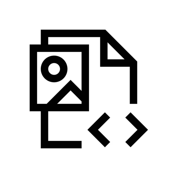 Fișier imagine mini linie, pictogramă — Vector de stoc