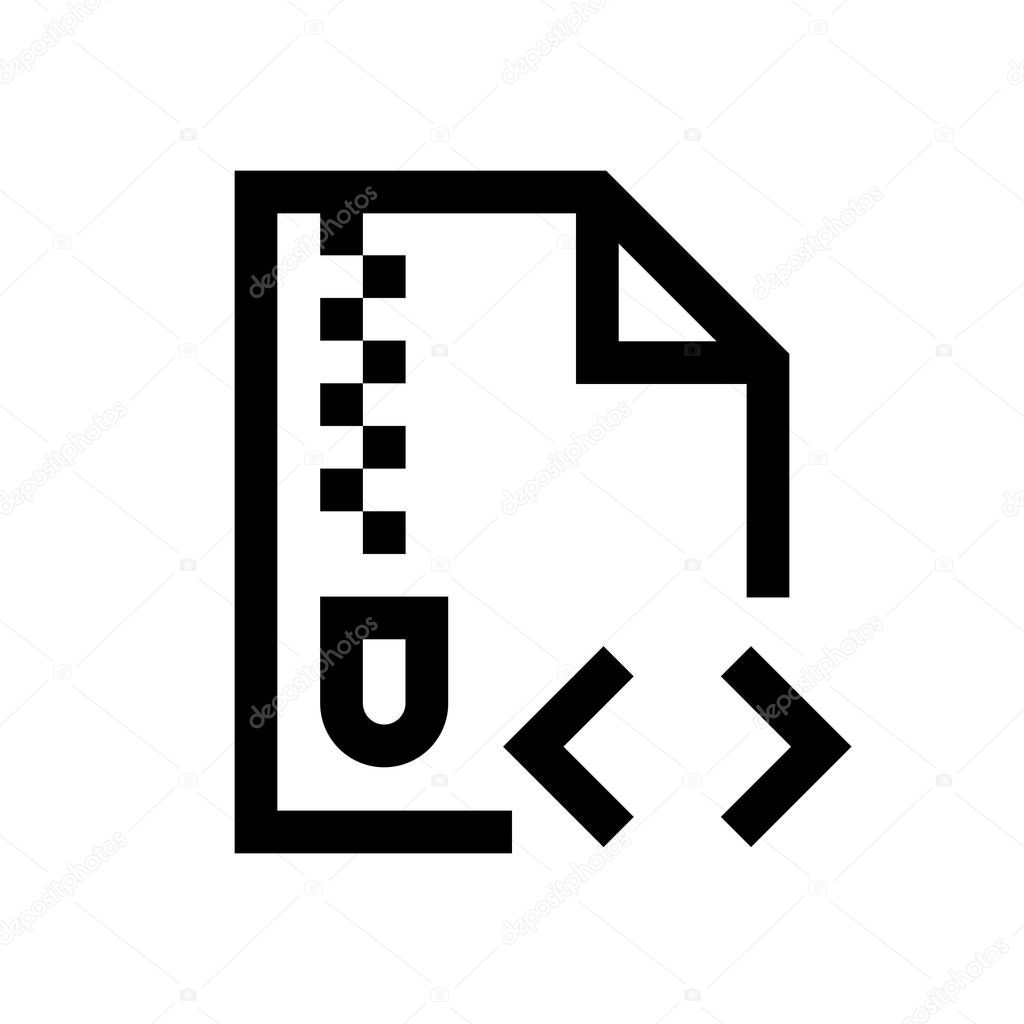 Compressed file mini line, icon