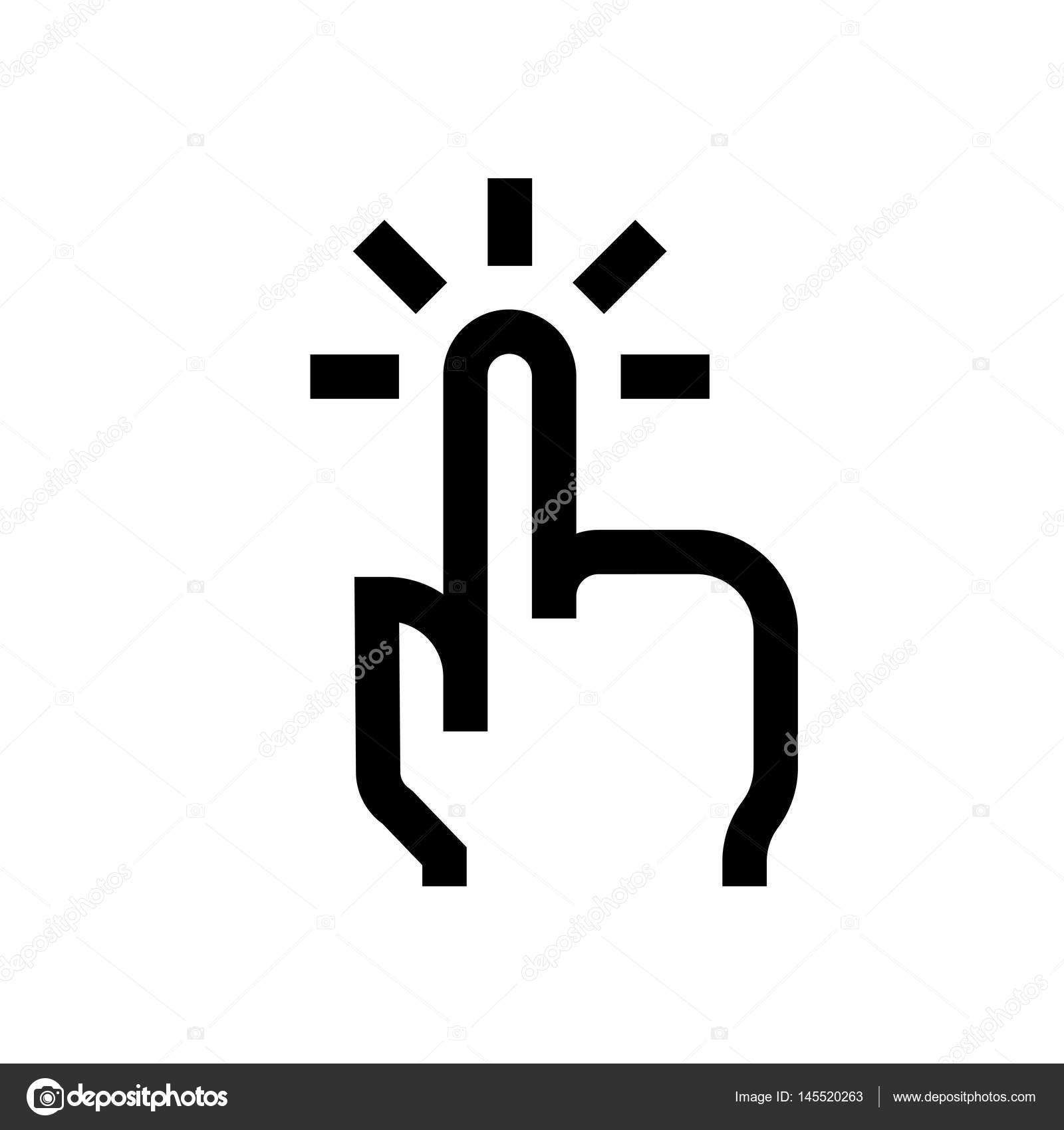 Hand gesture mini line, icon Stock Vector Image by ©Howcolour #145520263