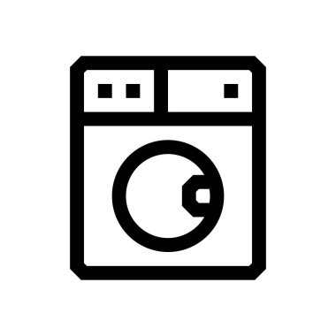 Çamaşır makinesi mini çizgi, simgesi