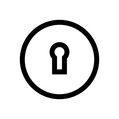 Anahtar deliği mini çizgi, simgesi