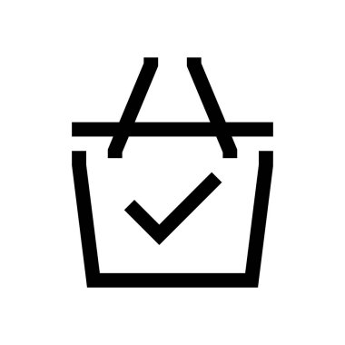 Alışveriş sepeti mini çizgi, simgesi