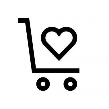 Alışveriş sepeti mini çizgi, simgesi