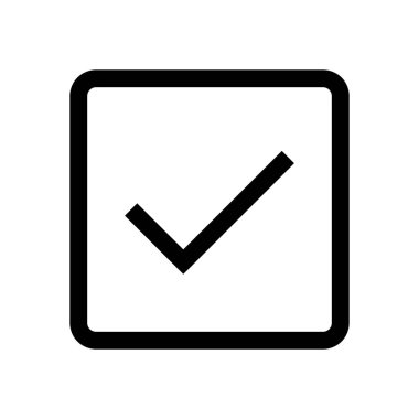 Onay işareti mini çizgi, simgesi