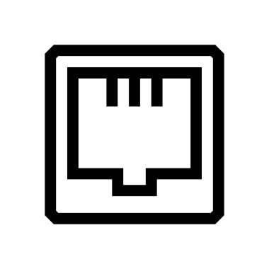 Ethernet kablosu mini çizgi, simgesi