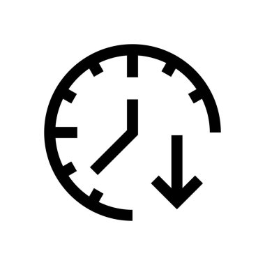 Saat, zaman mini çizgisi, simgesi