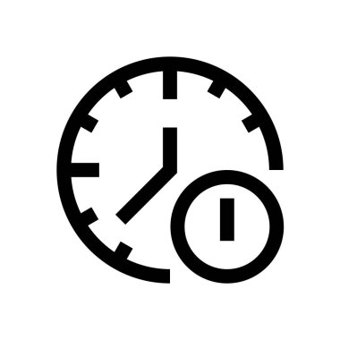 Saat, zaman mini çizgisi, simgesi