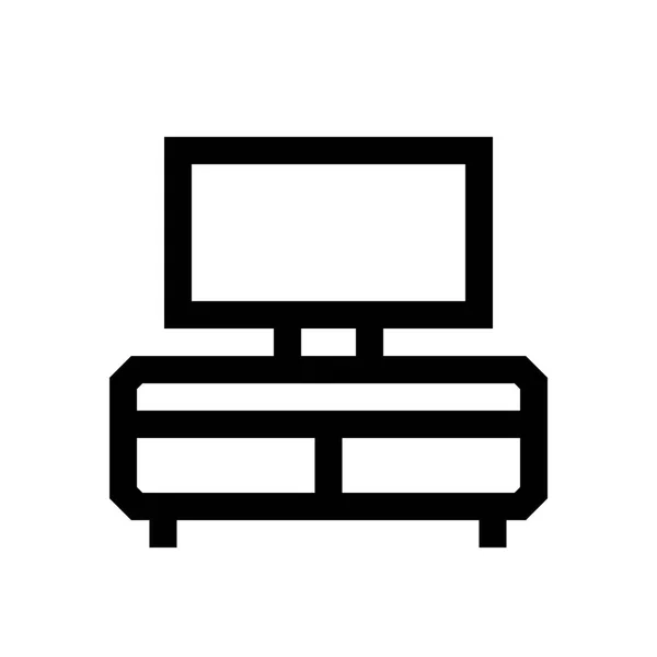 Capinete de televisão, mesa mini-linha, ícone —  Vetores de Stock