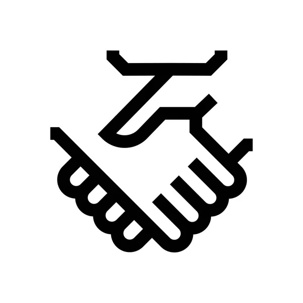 Handschlag Mini Line, Symbol — Stockvektor