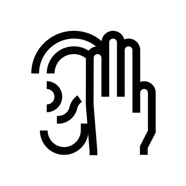 Écouter, parler mini ligne, icône — Image vectorielle