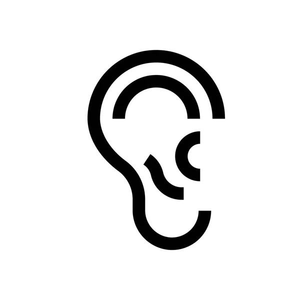 Мини-линия уха, значок — стоковый вектор
