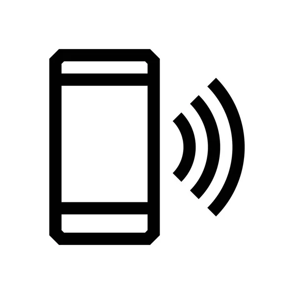 Linha mini do telefone móvel, ícone — Vetor de Stock