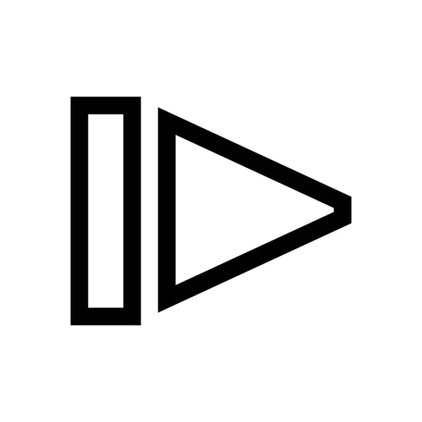 Spelare, knappen mini linje, ikon — Stock vektor