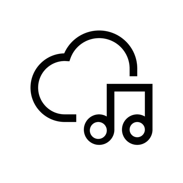 Mini línea de música en la nube, icono — Vector de stock