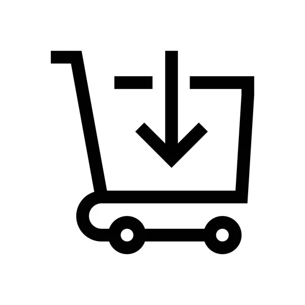 Shopping cart mini line, pictogram — Stockvector