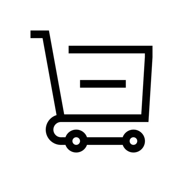 Carrito de compras mini línea, icono — Vector de stock