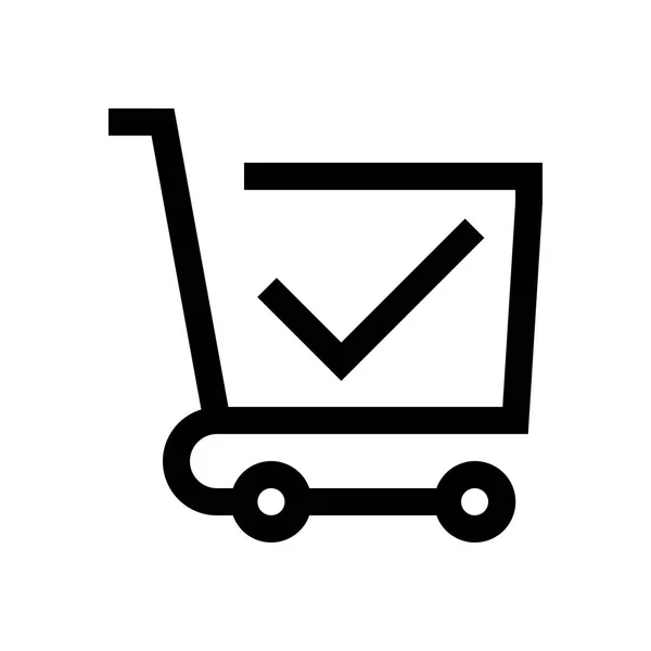 Carrito de compras mini línea, icono — Vector de stock