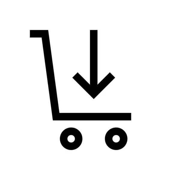 Belanja gerobak mini baris, ikon - Stok Vektor