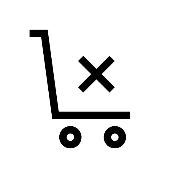 Carrinho de compras mini-linha, ícone — Vetor de Stock