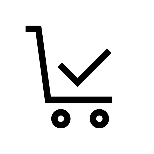 Carrito de compras mini línea, icono — Vector de stock