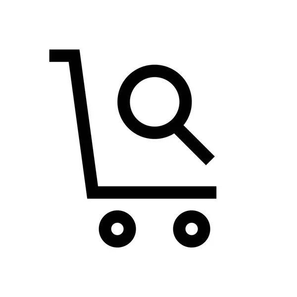 Carrito de compras mini línea, icono — Vector de stock