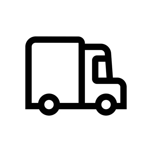 Mini línea de camiones de reparto, icono — Archivo Imágenes Vectoriales