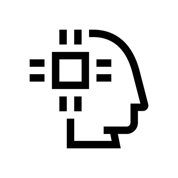 Kunstmatige intelligentie mini line, pictogram — Stockvector