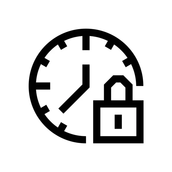 Klok, tijd mini lijn, pictogram — Stockvector