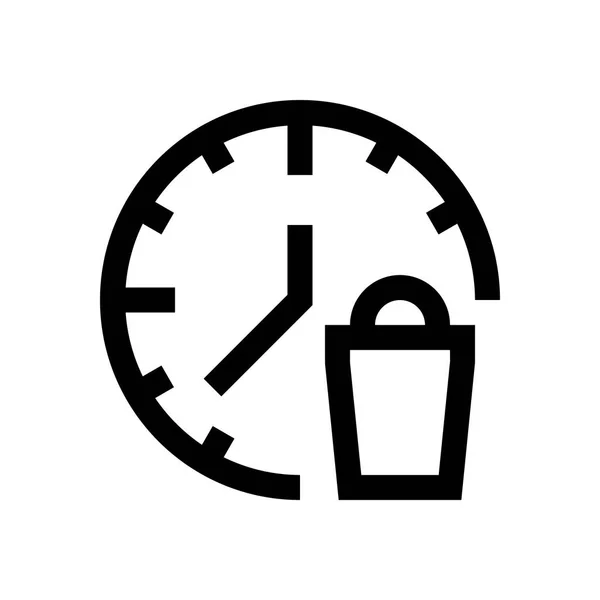 Clock, time mini line, icon — Stock Vector