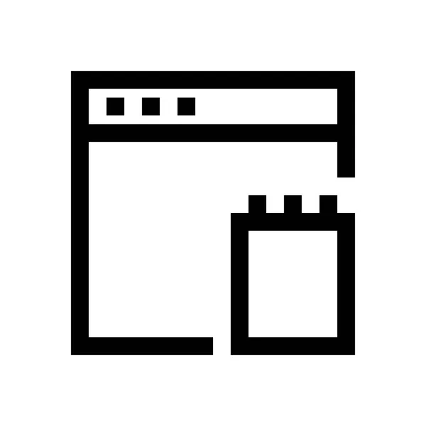 Navigateur mini ligne, icône — Image vectorielle