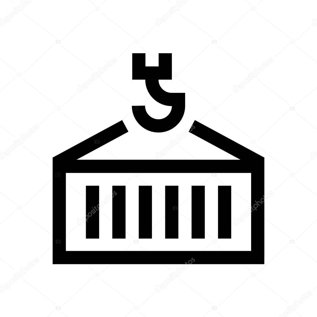 Icono de contenedor | Línea mini contenedor, icono — Vector de stock