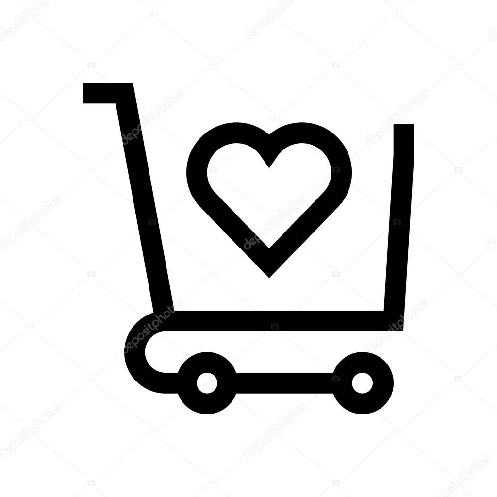 Shopping cart mini line, icon