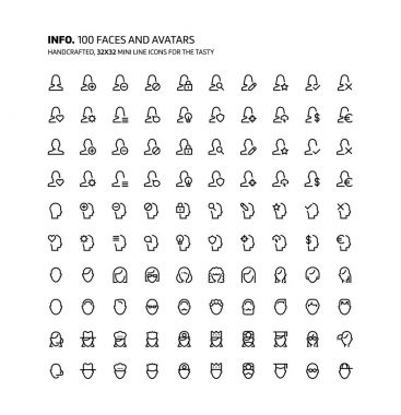 Avatar mini çizgi, illüstrasyonlar, simgeler