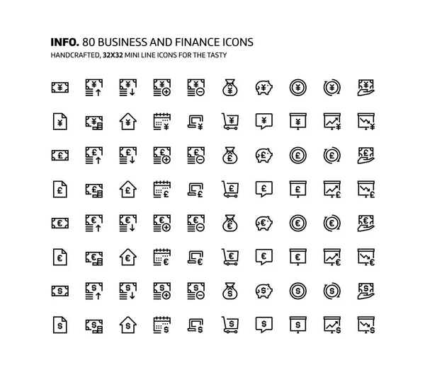 Finanza e business mini line, illustrazioni, icone — Vettoriale Stock