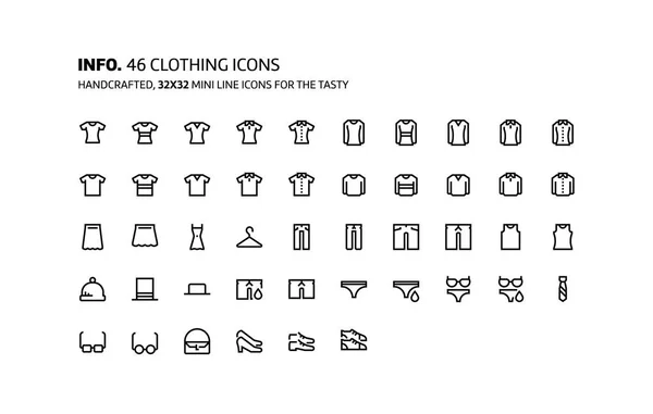 Clothes mini line, illustrations, icons — Stock Vector