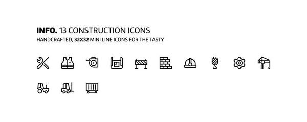 Mini linia konstrukcyjna, ilustracje, ikony — Wektor stockowy