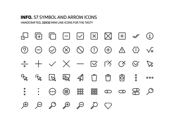 Símbolos mini línea, ilustraciones, iconos — Vector de stock