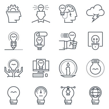 Fikir ve lambalar Icon set