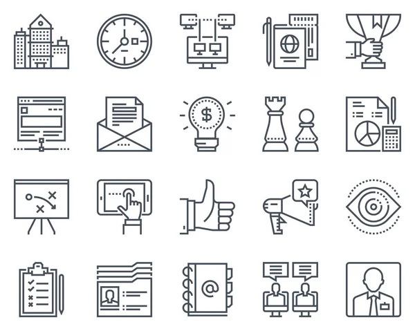 Business office icon set — Stock Vector