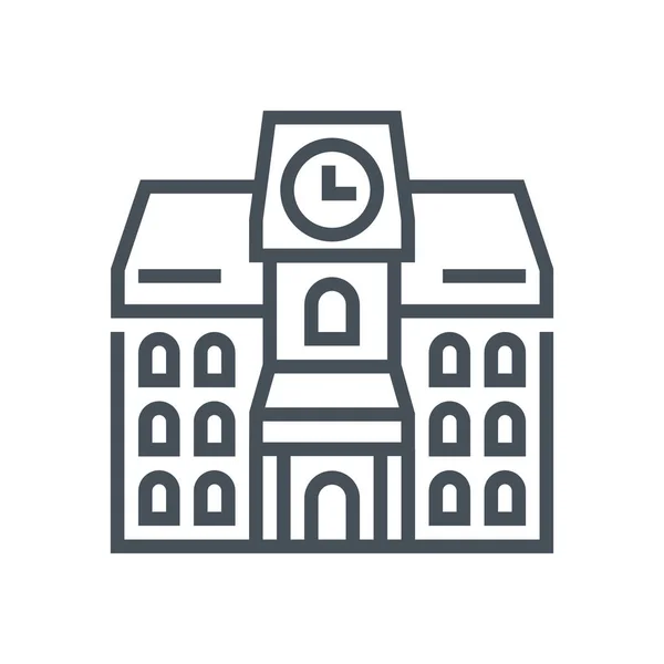 Icono de edificio escolar — Vector de stock